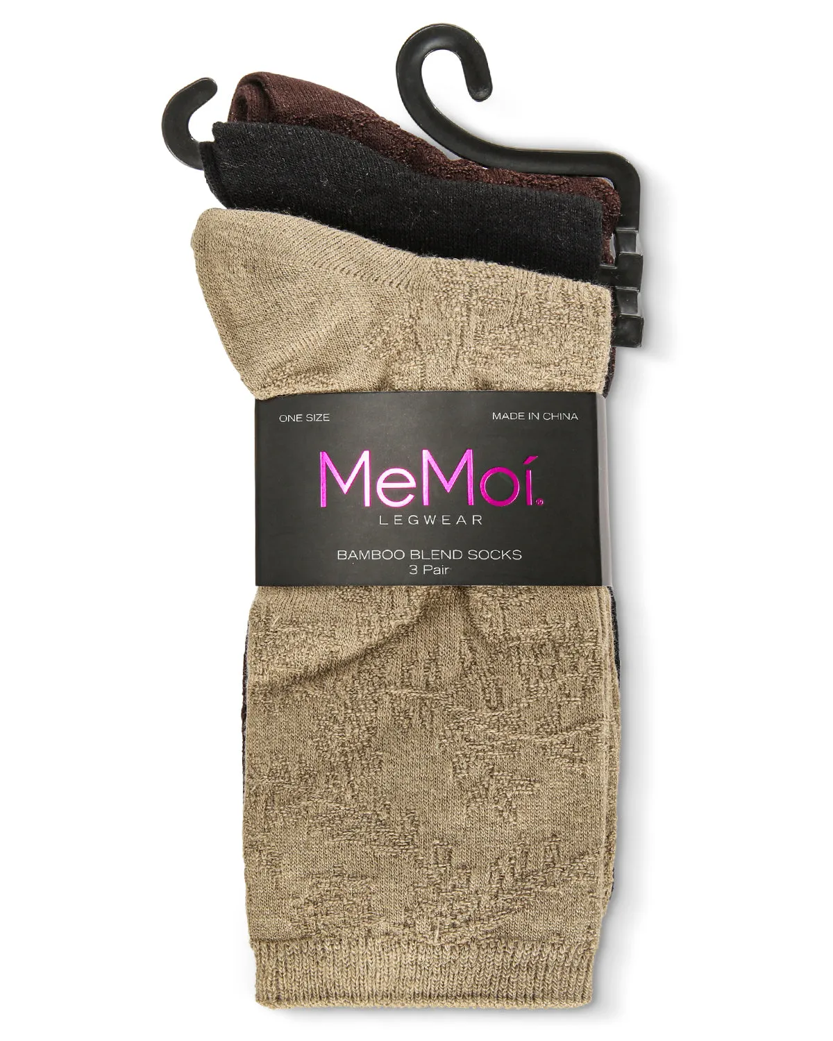 Rib & Chain Bamboo Blend Crew 3 Pair Pack sold by MeMoi product image thumbnail 3