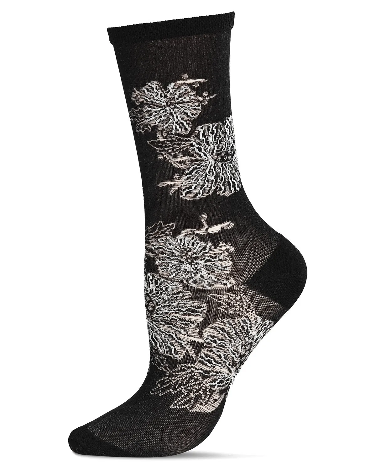 Women's Gala Floral Embroidered Crew Socks sold by MeMoi