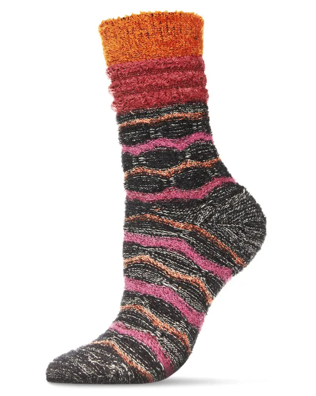 Women's Thick Chevronitty Cozy Crew Socks made by MeMoi