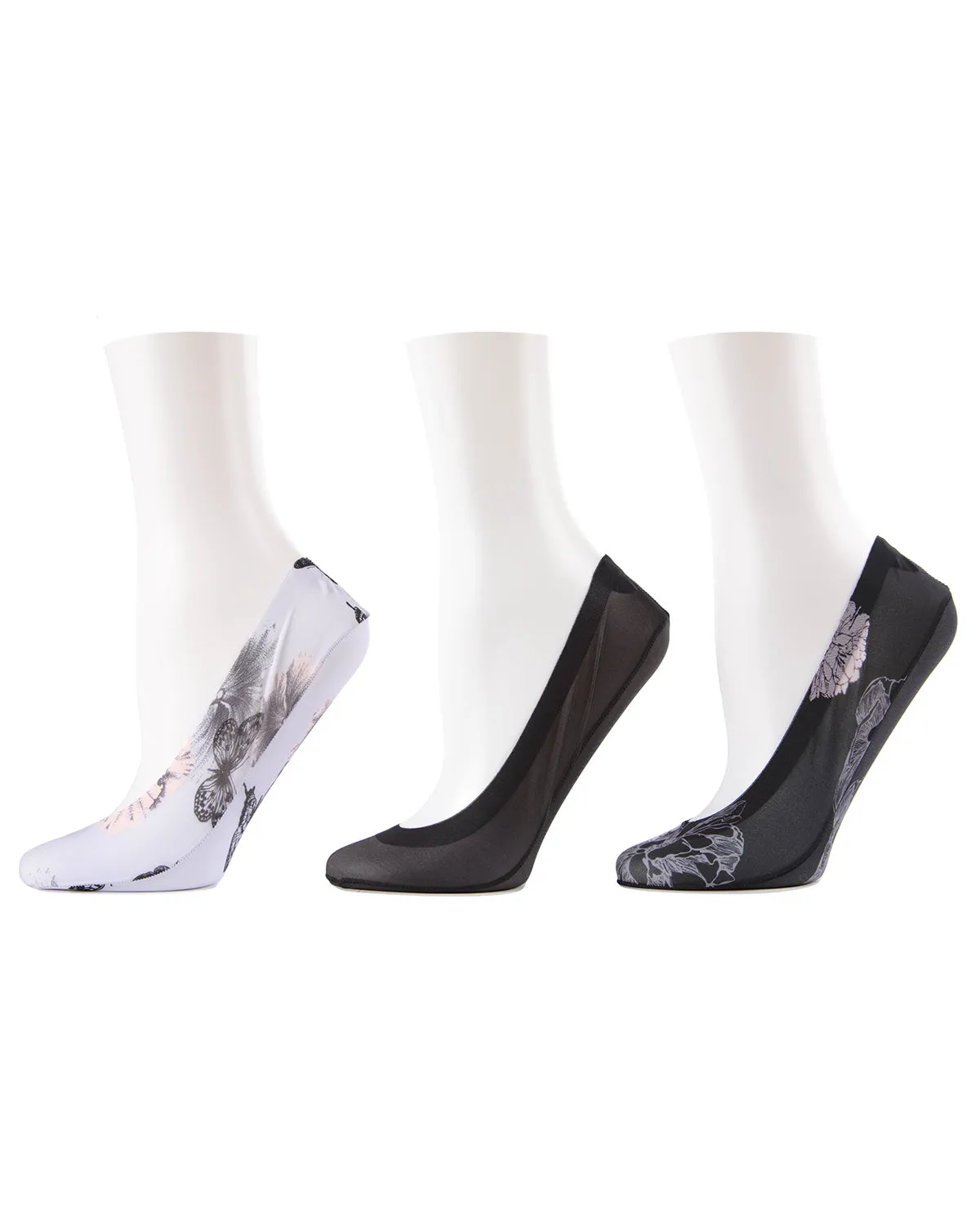 Women's 3 Pair Pack Romance Rebellion Fine Edge Shoe Liner Socks sold by MeMoi