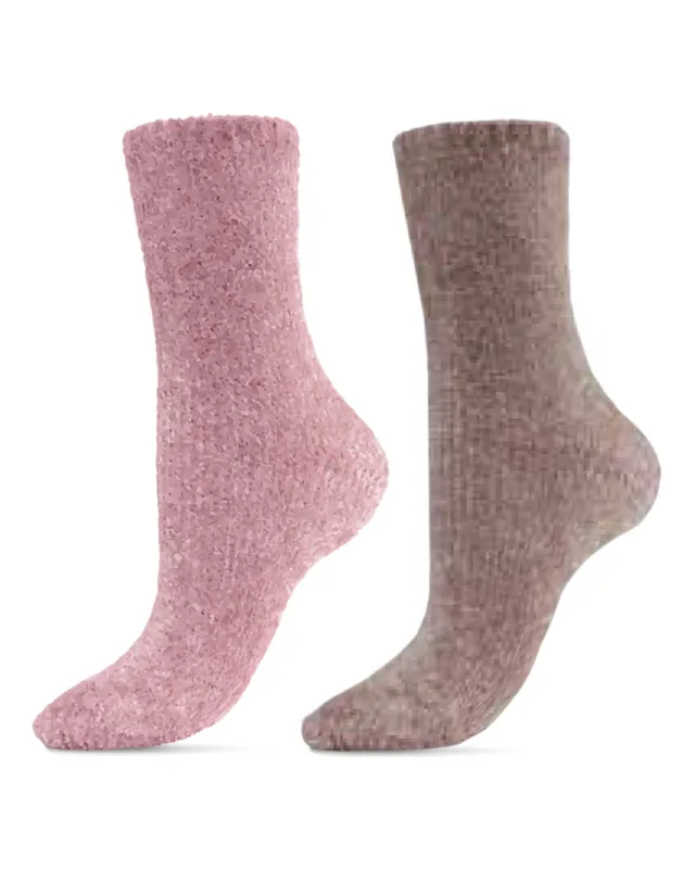 Chenille Luxe Cozy Crew Sock 2 Pack sold by MeMoi