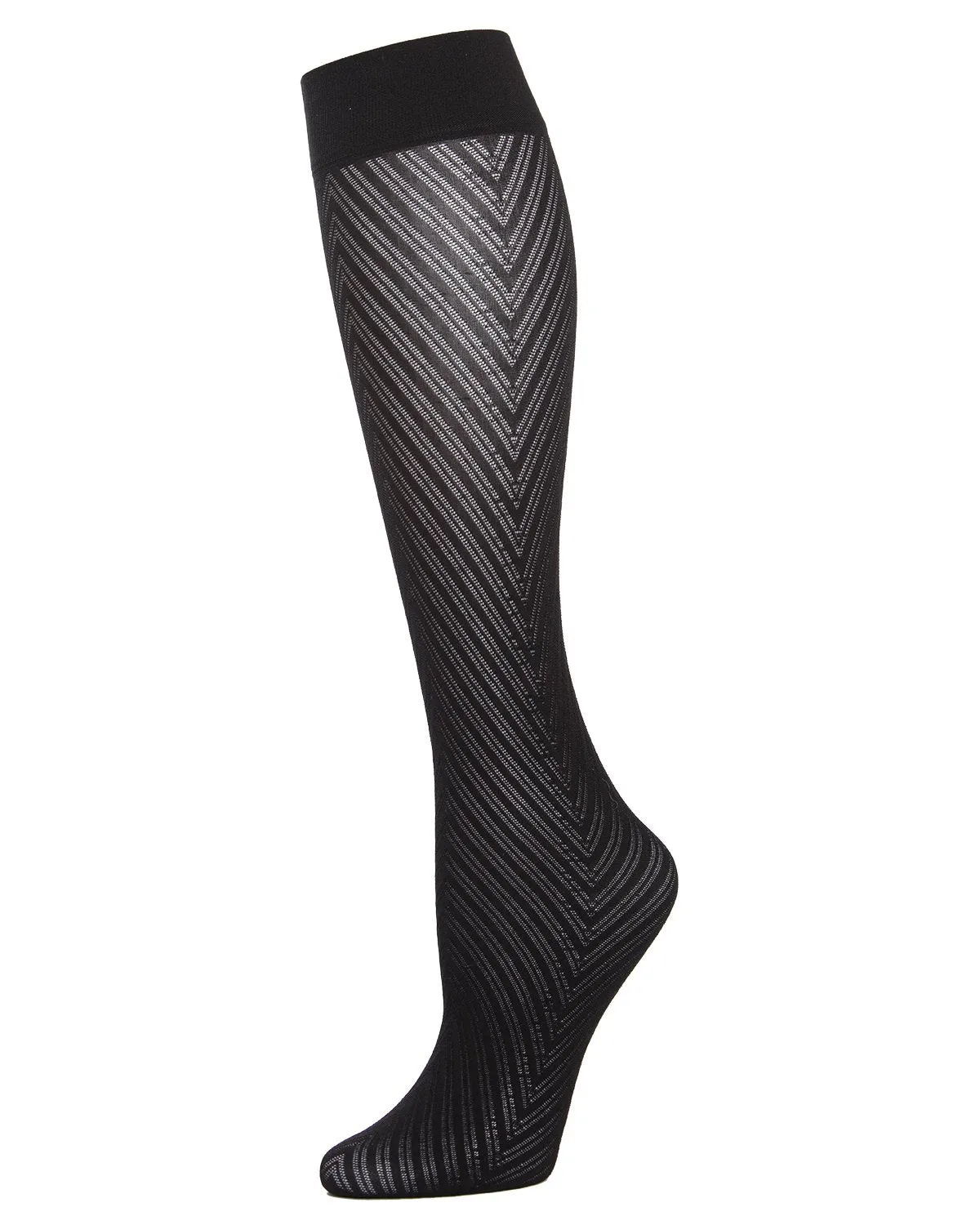 Women's Chevron Semi-Opaque Knee Highs sold by MeMoi