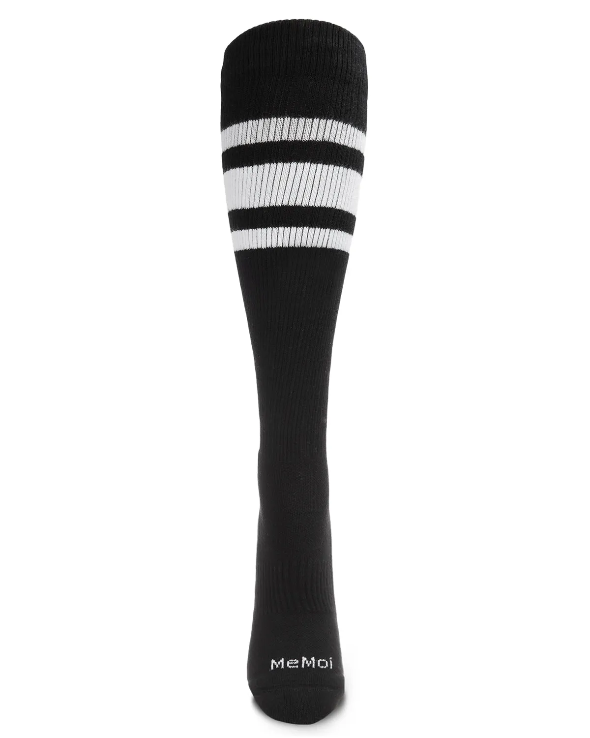 Unisex Striped Athletic Cushion Sole Knee High Cotton Blend 15-20mmHg Graduated Compression Socks sold by MeMoi product image thumbnail 2