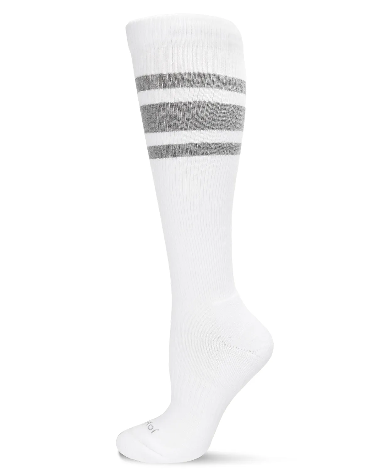 Unisex Striped Athletic Cushion Sole Knee High Cotton Blend 15-20mmHg Graduated Compression Socks sold by MeMoi product image thumbnail 5
