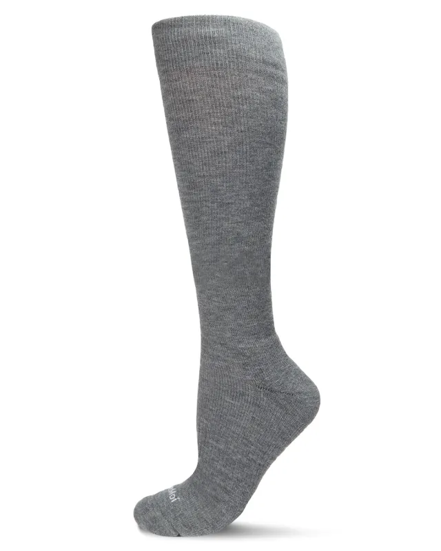 Unisex Solid Merino Cushion Sole Knee High Wool Blend 15-20mmHg Graduated Compression Socks sold by MeMoi