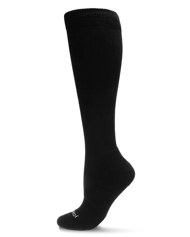 Unisex Classic Athletic Cushion Sole Knee High Cotton Blend 15-20mmHg Graduated Compression Socks sold by MeMoi
