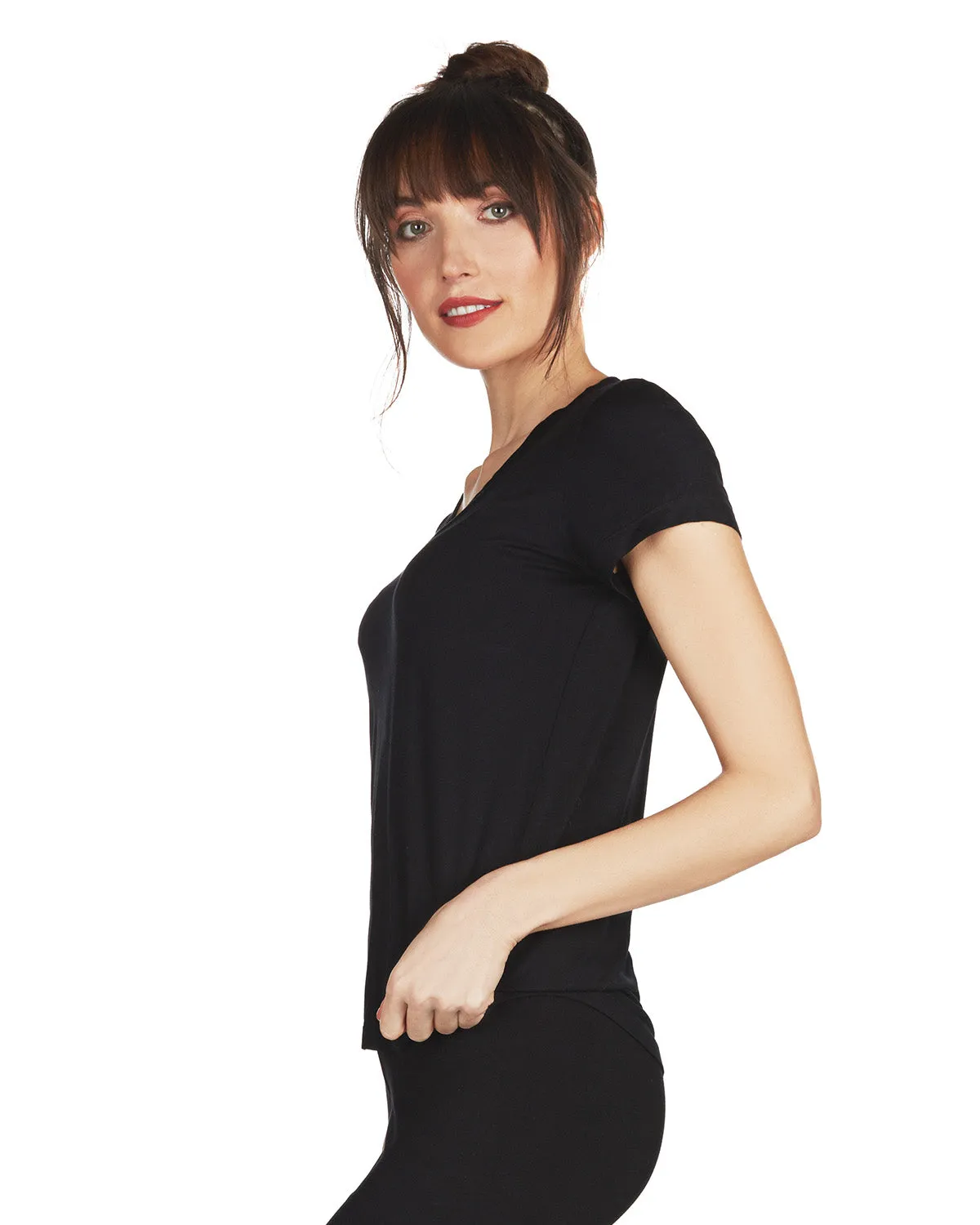 Women's Bamboo Blend Eco Basics Relaxed Fit T-Shirt sold by MeMoi product image thumbnail 2