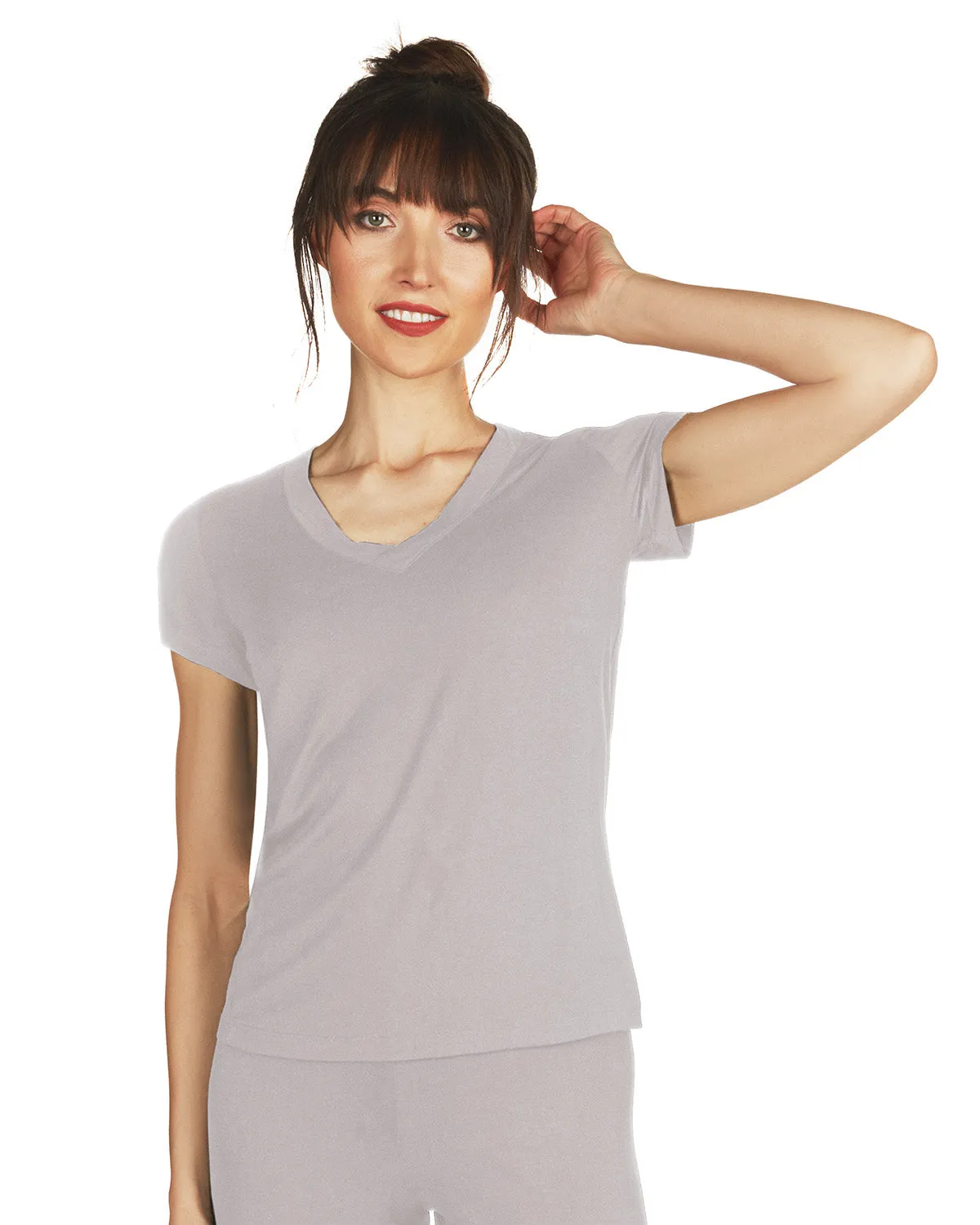 Women's Bamboo Blend Eco Basics Relaxed Fit T-Shirt sold by MeMoi product image thumbnail 4