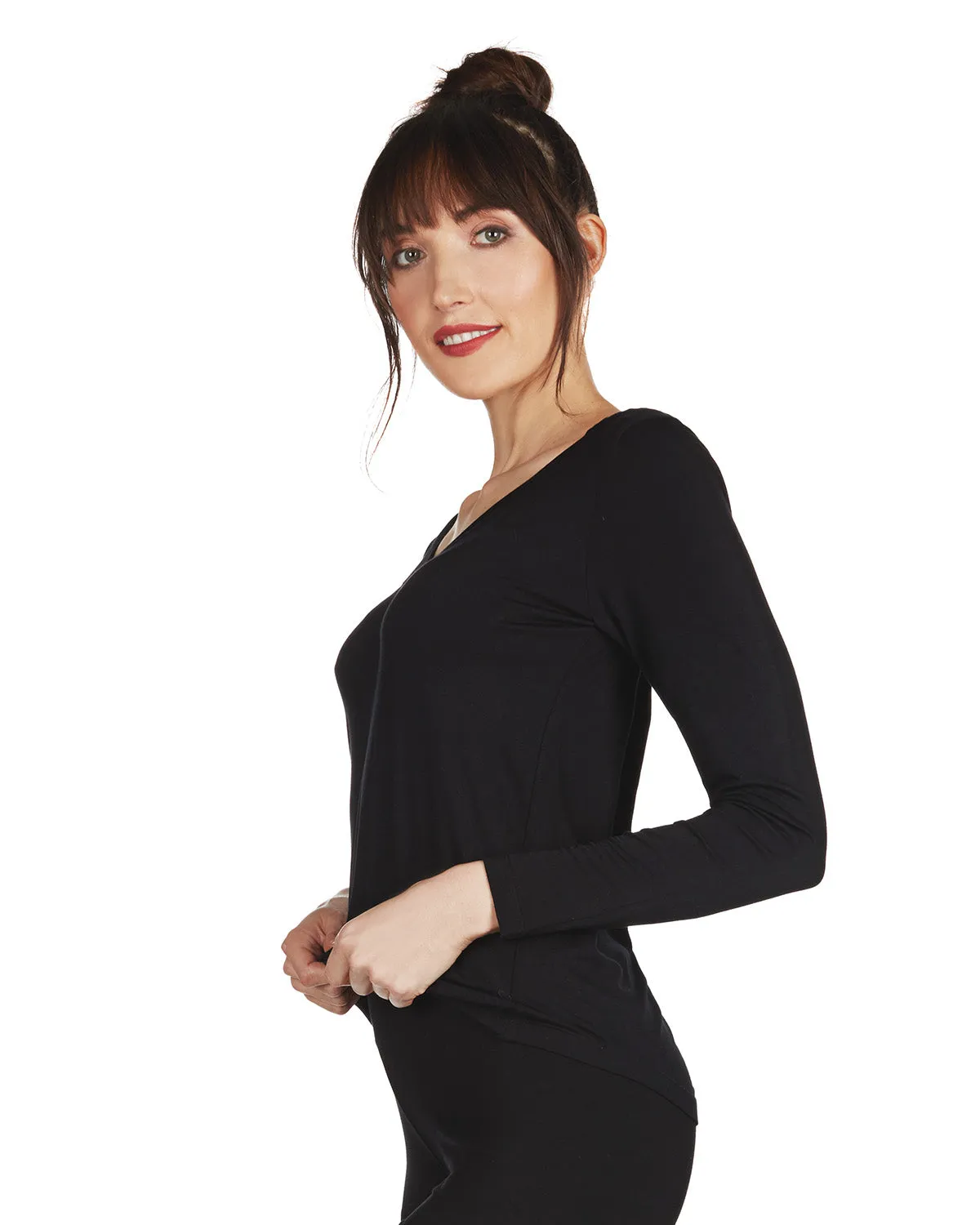 Women's Soft Bamboo Blend Relaxed Long Sleeve Top sold by MeMoi product image thumbnail 2