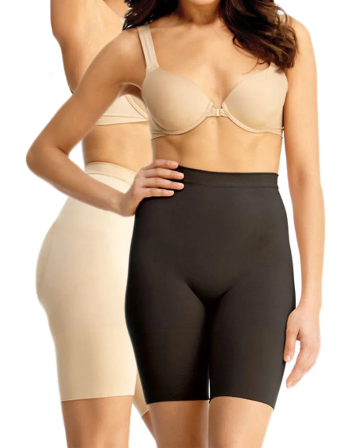 Women's 2 Pair Pack Extra High-Waist Bonded Thigh Shapers sold by MeMoi