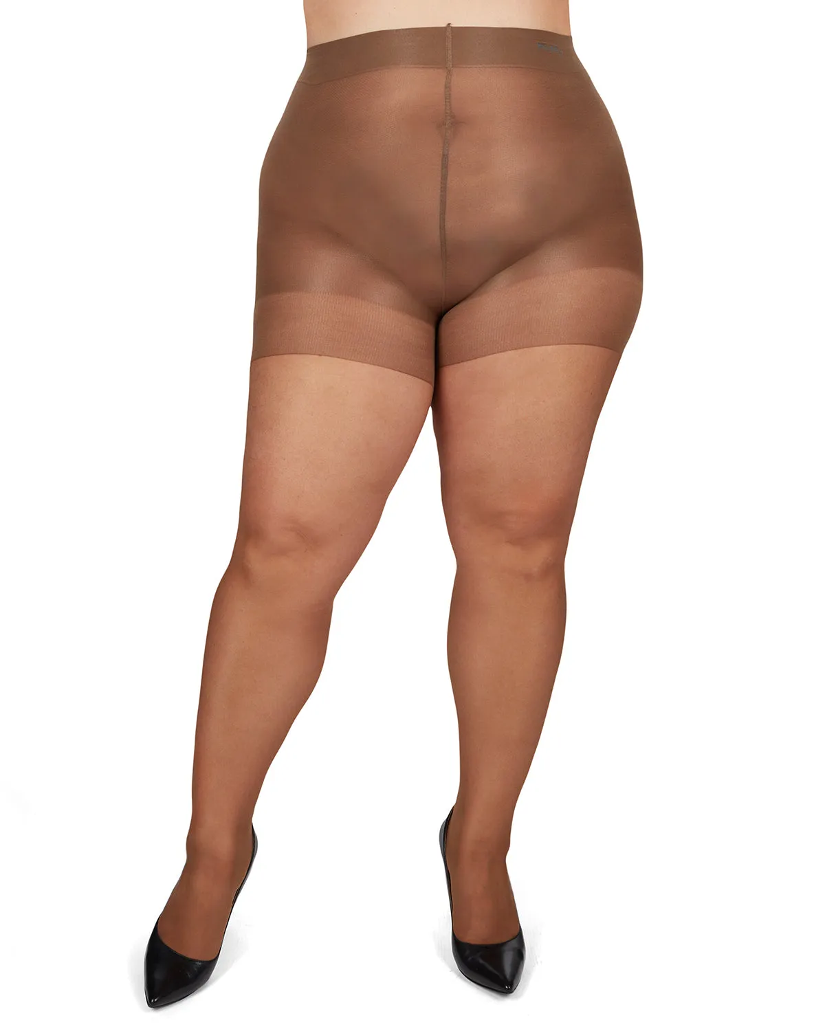 Plus Size Curvy Silky Sheer Control Top Pantyhose sold by MeMoi product image thumbnail 2