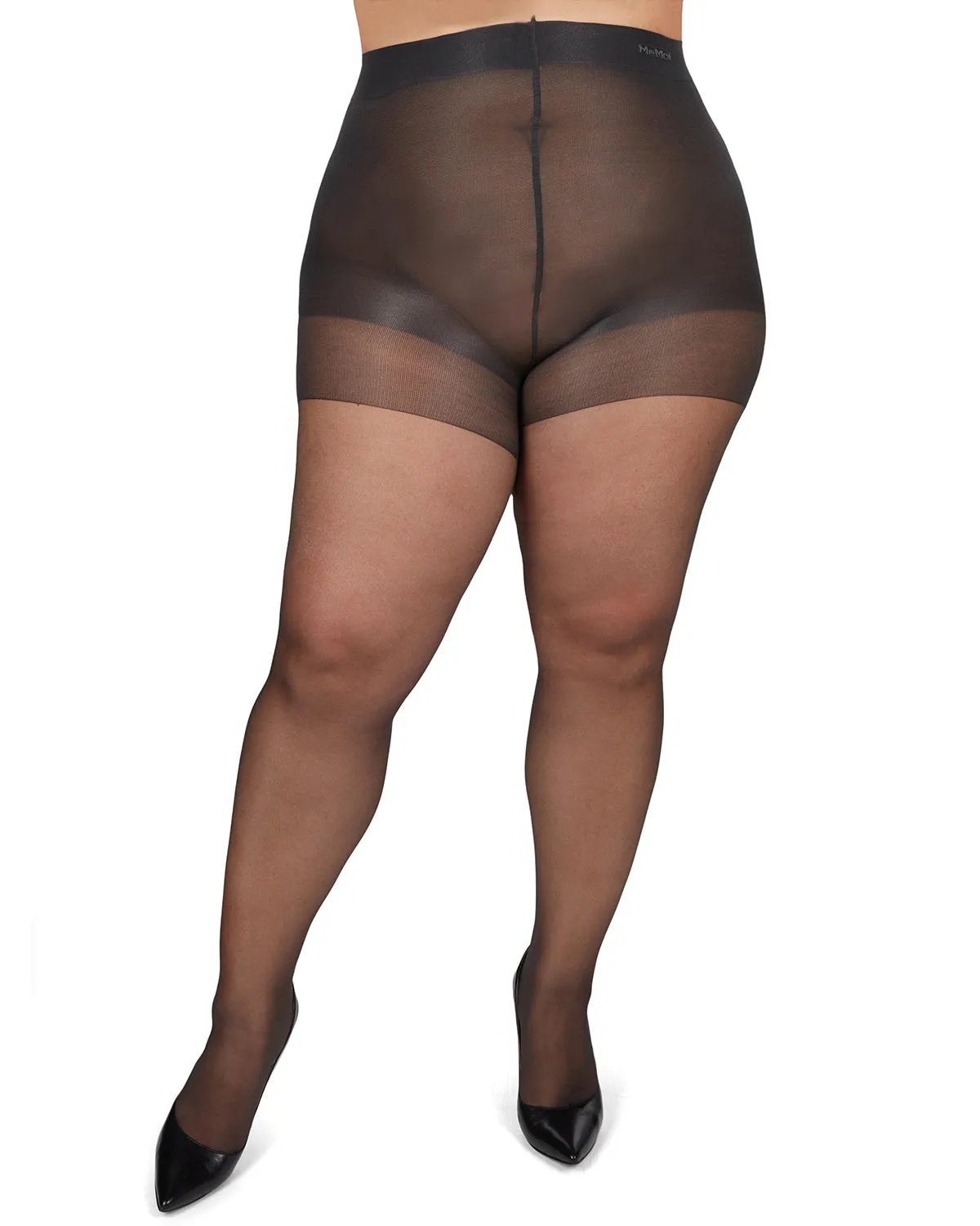 Energizing Plus Size Curvy Control Top Pantyhose sold by MeMoi product image thumbnail 4