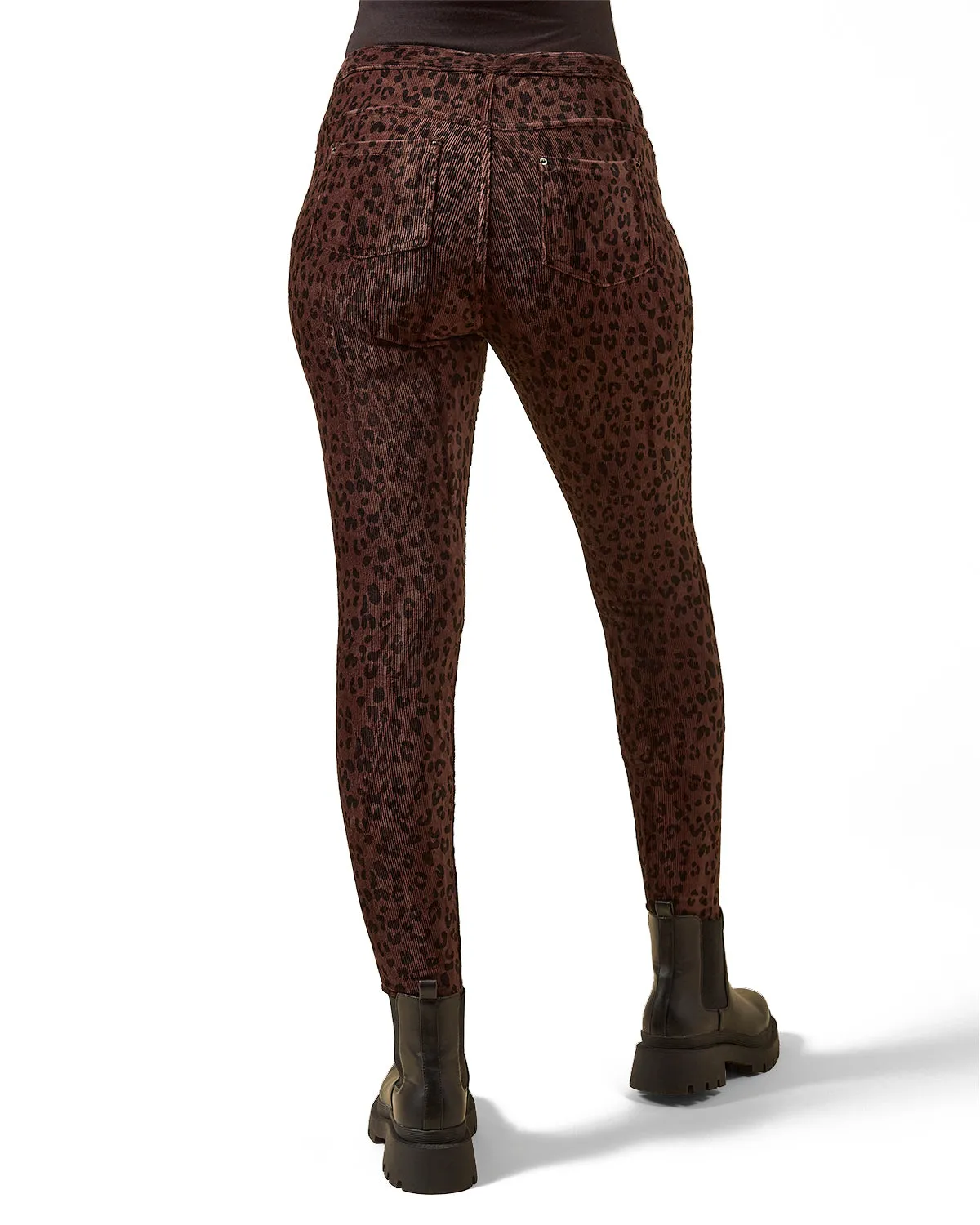 Brown Corduroy Cotton Blend Animal Print Leggings sold by MeMoi product image thumbnail 3
