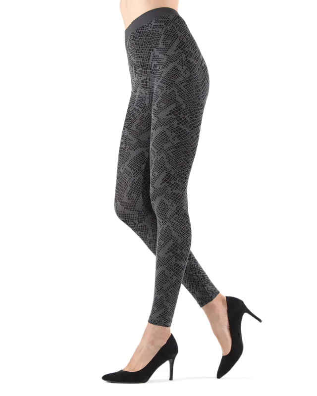 Mulga High-Waisted Black Snakeskin Leggings sold by MeMoi