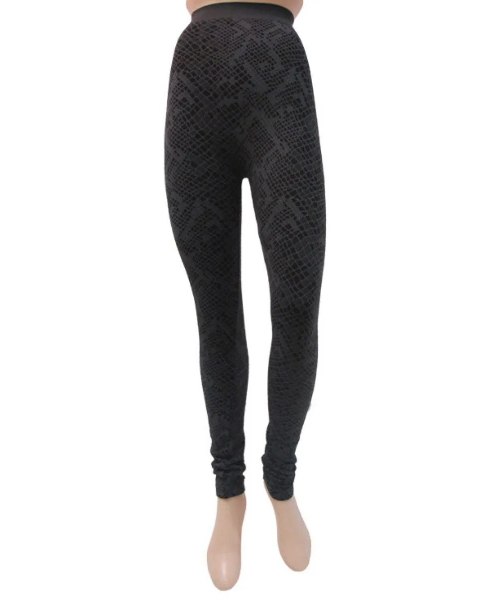 Mulga High-Waisted Black Snakeskin Leggings sold by MeMoi product image thumbnail 5