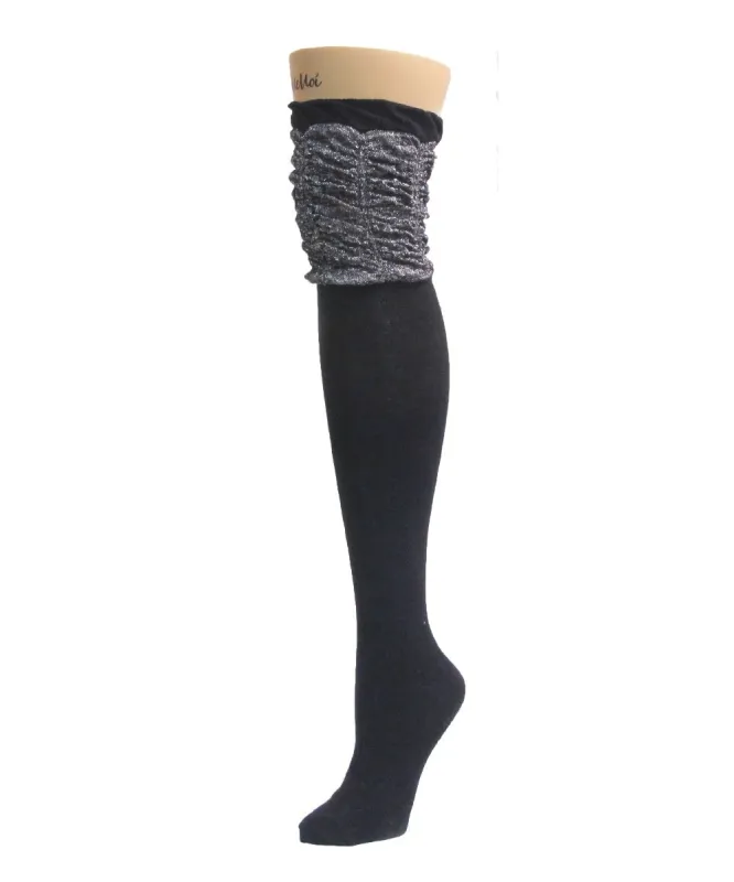 Glitzy Cap Cotton Blend Over The Knee Sock sold by MeMoi