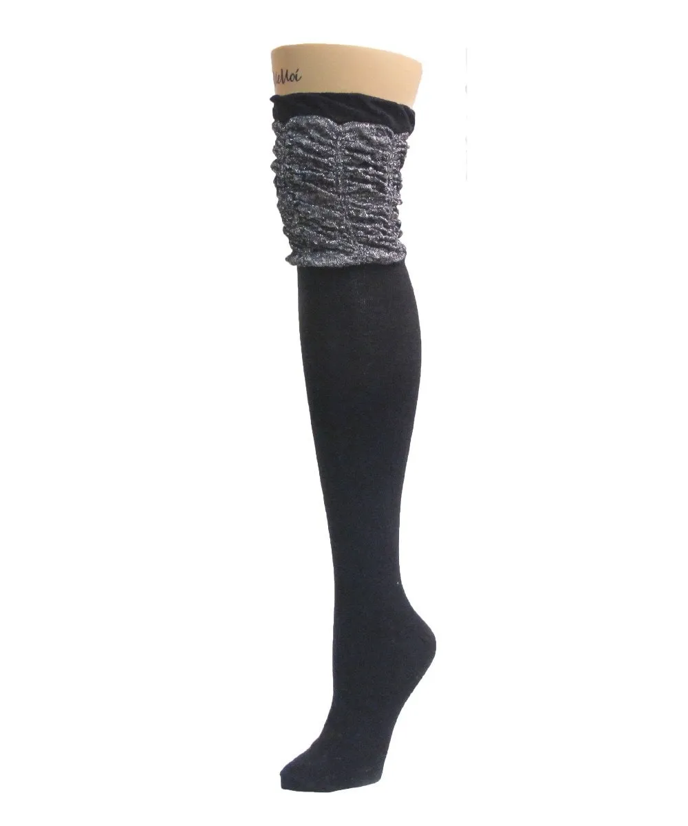 Glitzy Cap Cotton Blend Over The Knee Sock sold by MeMoi