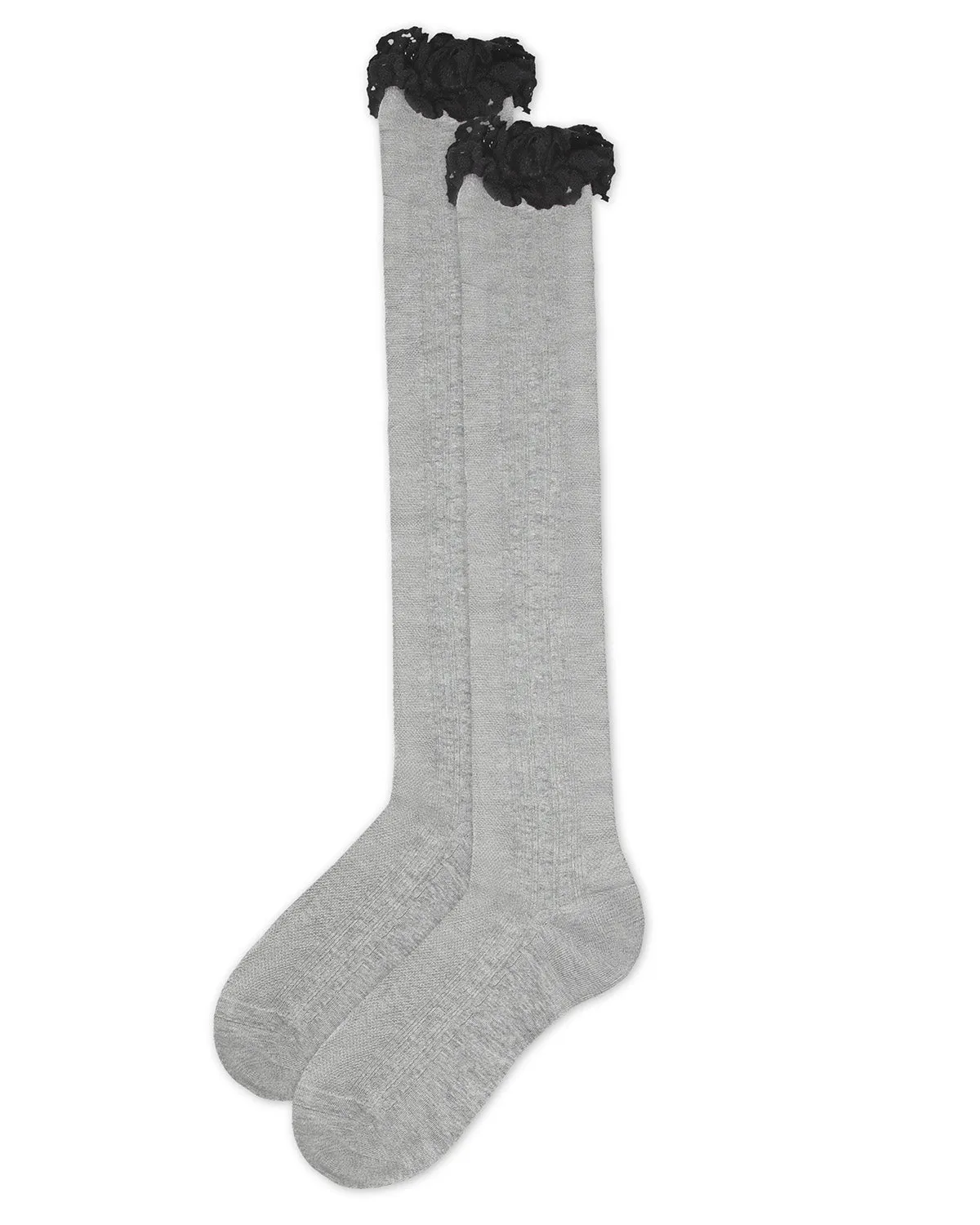 Clocking Cable Femme Over The Knee Warm Cotton Blend Socks sold by MeMoi product image thumbnail 3