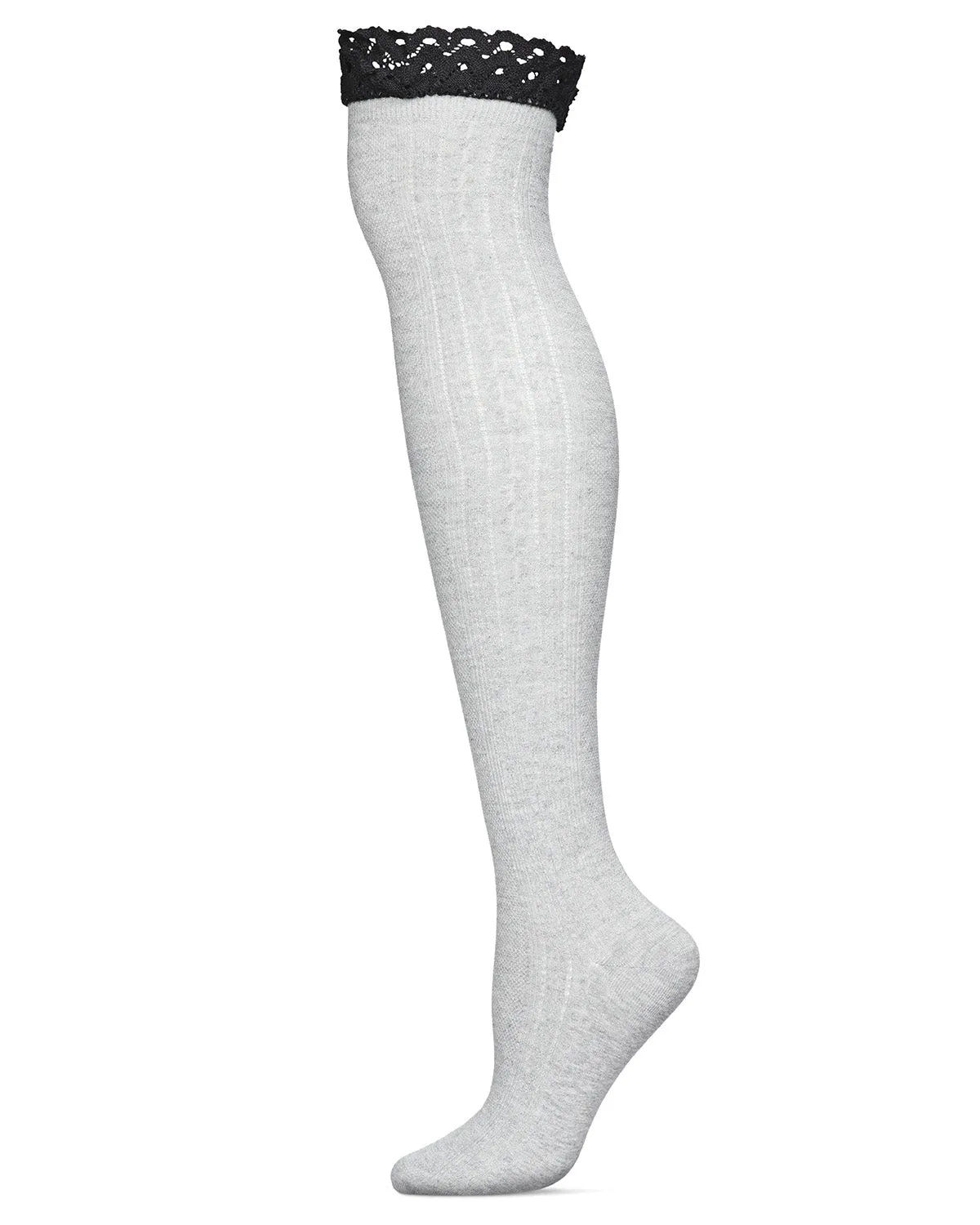 Clocking Cable Femme Over The Knee Warm Cotton Blend Socks sold by MeMoi
