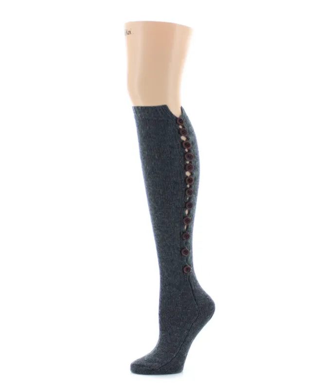 Buttonlap Chunky Knit Knee High Socks sold by MeMoi