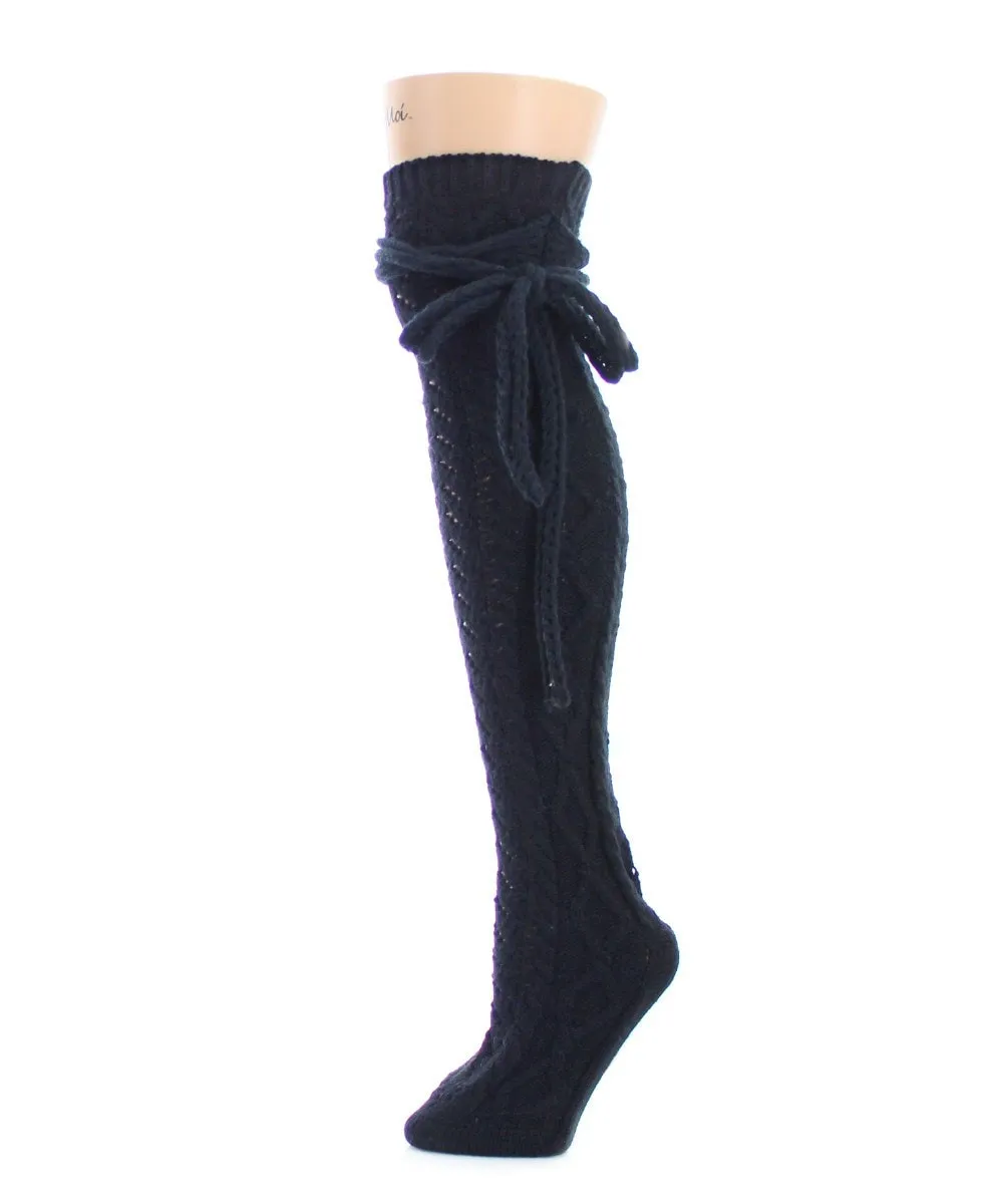 Sailors Knot Chunky Knit Over The Knee Sock sold by MeMoi