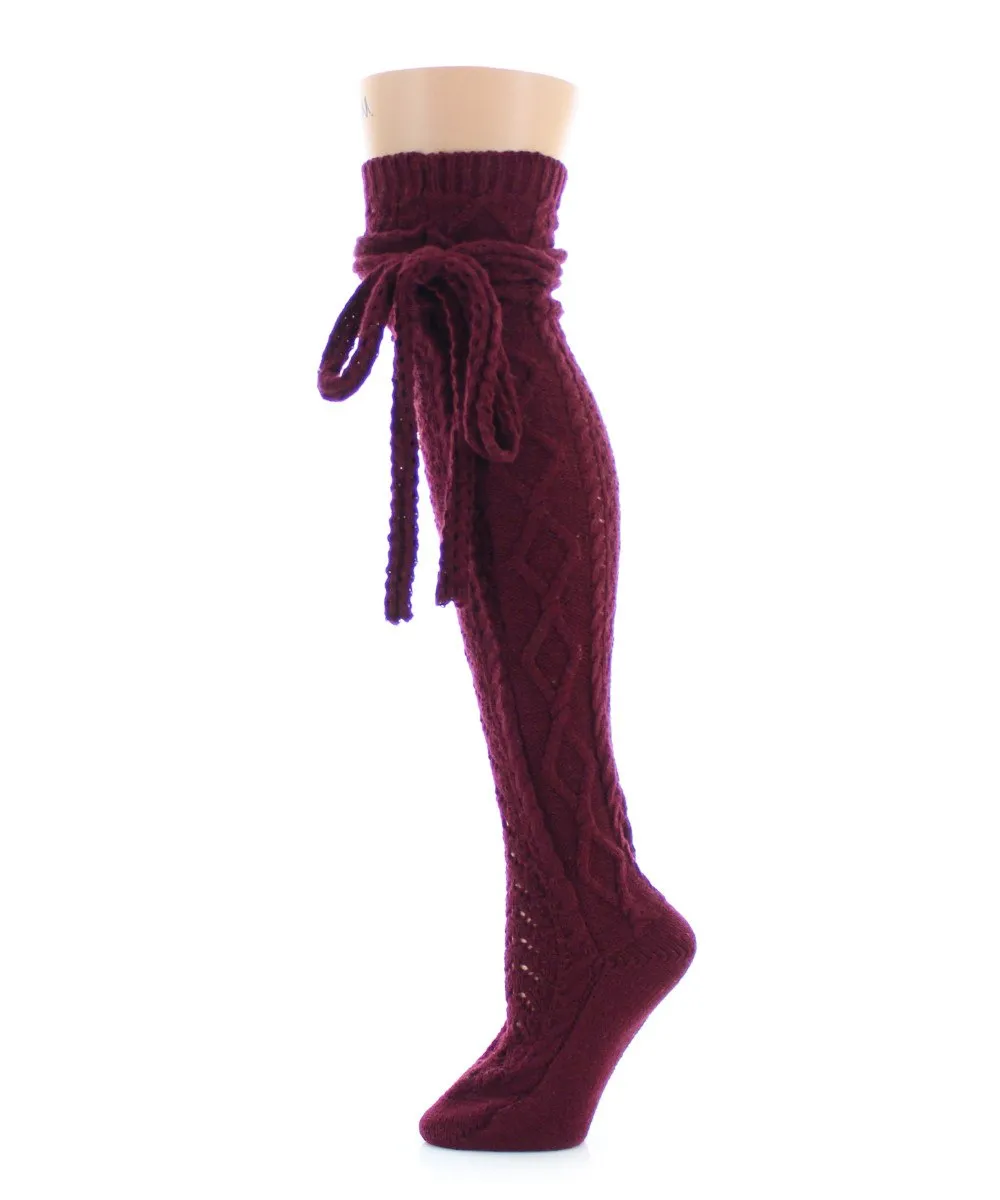 Sailors Knot Chunky Knit Over The Knee Sock sold by MeMoi product image thumbnail 2