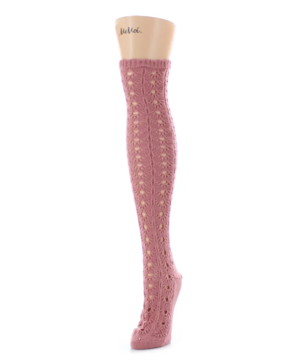 Linear Loop Chunky Knit Over The Knee Warm Socks sold by MeMoi product image thumbnail 3