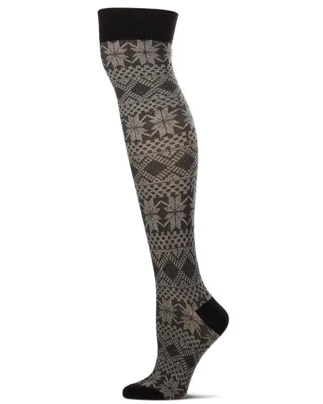 Flake Zone Cotton Blend Over The Knee Warm Socks sold by MeMoi