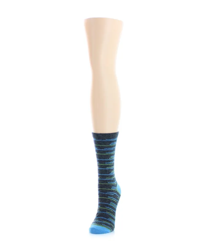 Women's Scattered Stripes Merino Wool Crew Socks sold by MeMoi
