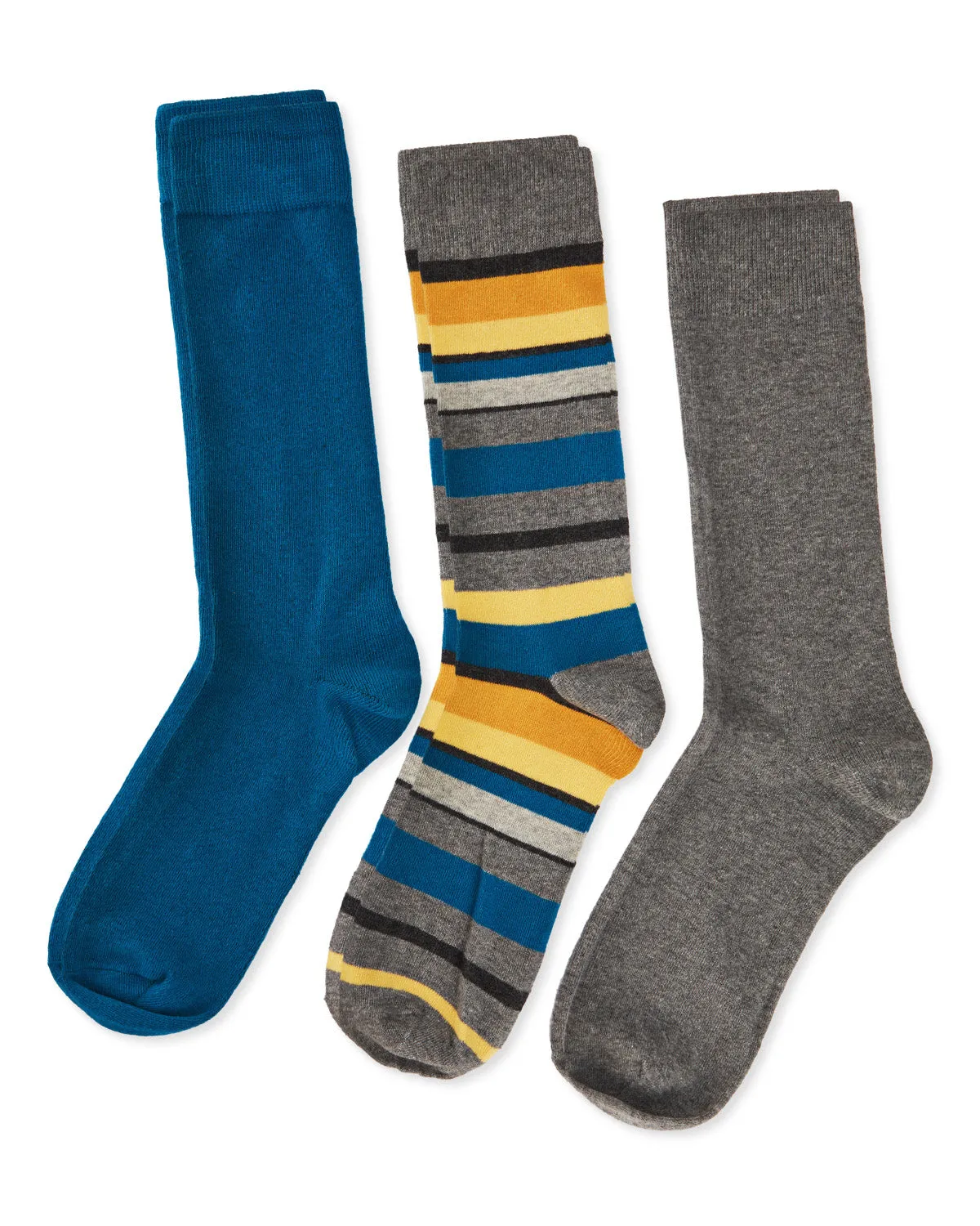 Striped Cotton Blend Crew Sock 3 Pack sold by MeMoi product image thumbnail 3