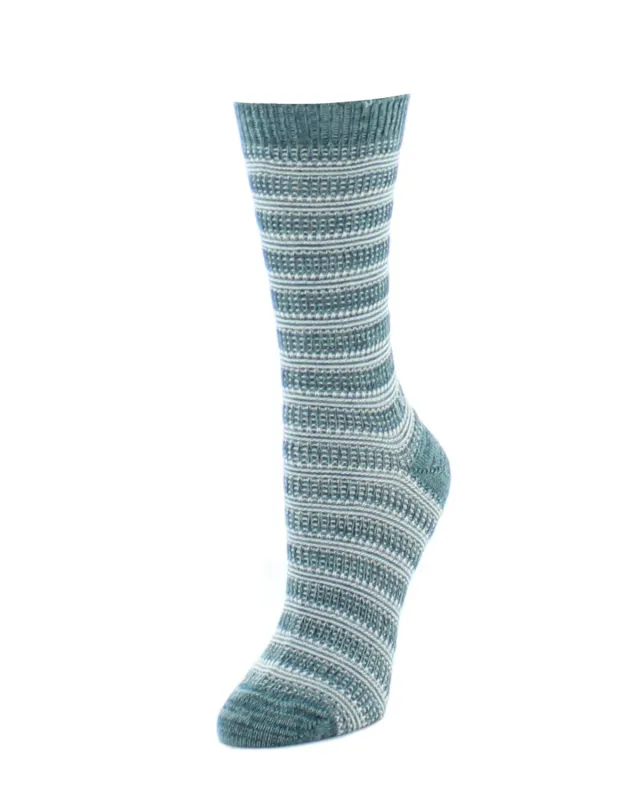 Marled Stripe Fuzzy Cotton Blend Boot Socks sold by MeMoi