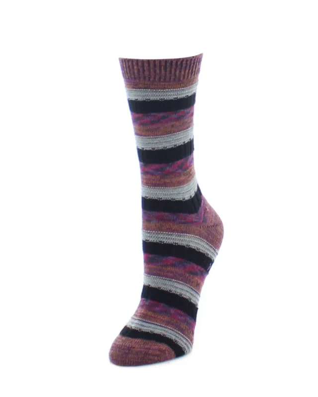 Multicolor Spacedye Stripe Fuzzy Boot Socks sold by MeMoi