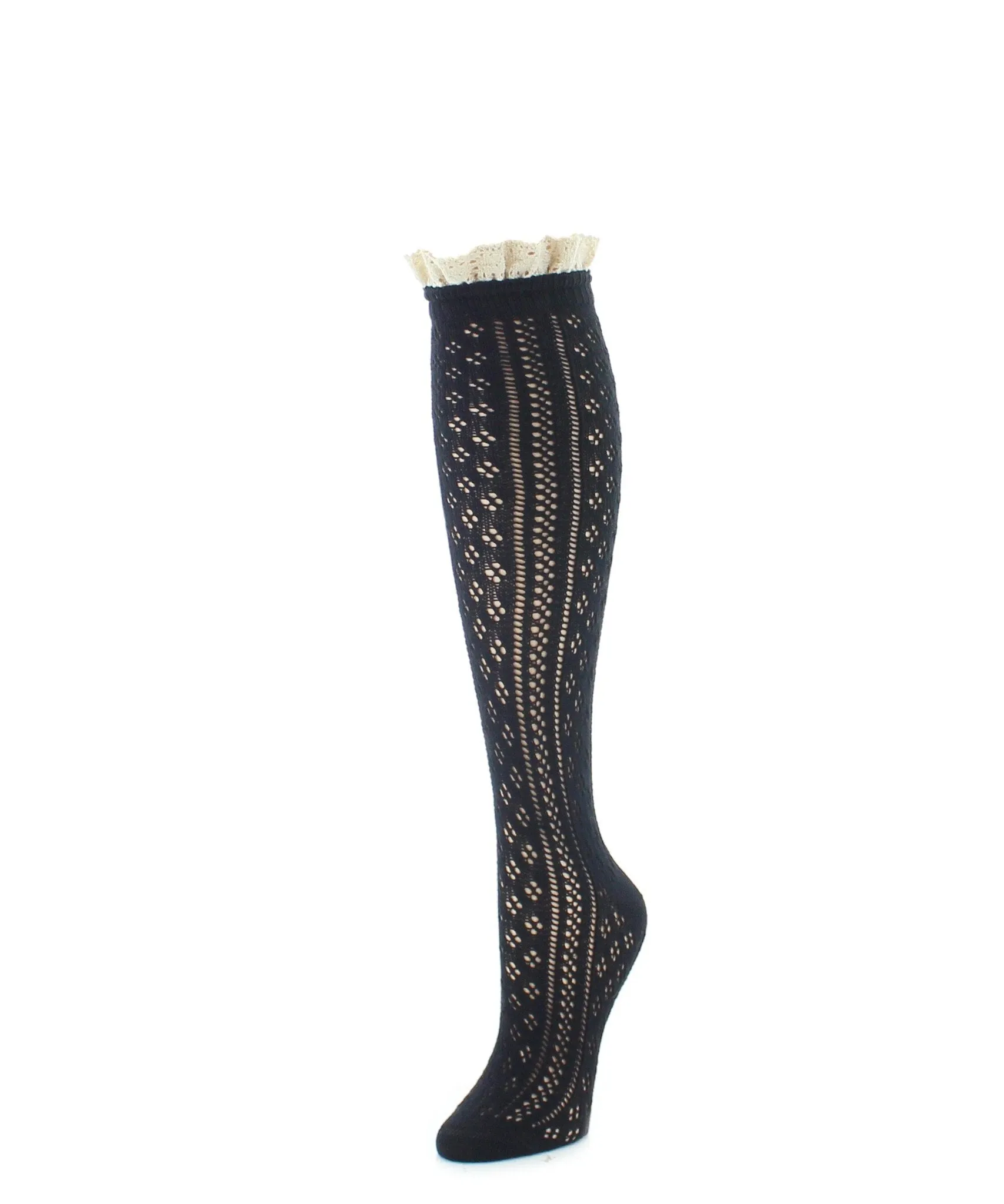 Sexy Lace Open Knit Knee High Socks sold by MeMoi