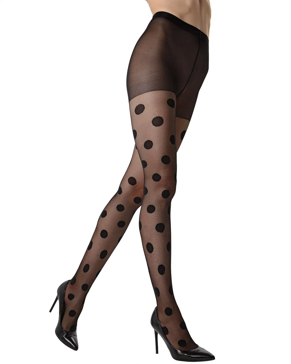 Women's Sheer Polka Dot Nylon Tights sold by MeMoi product image thumbnail 5