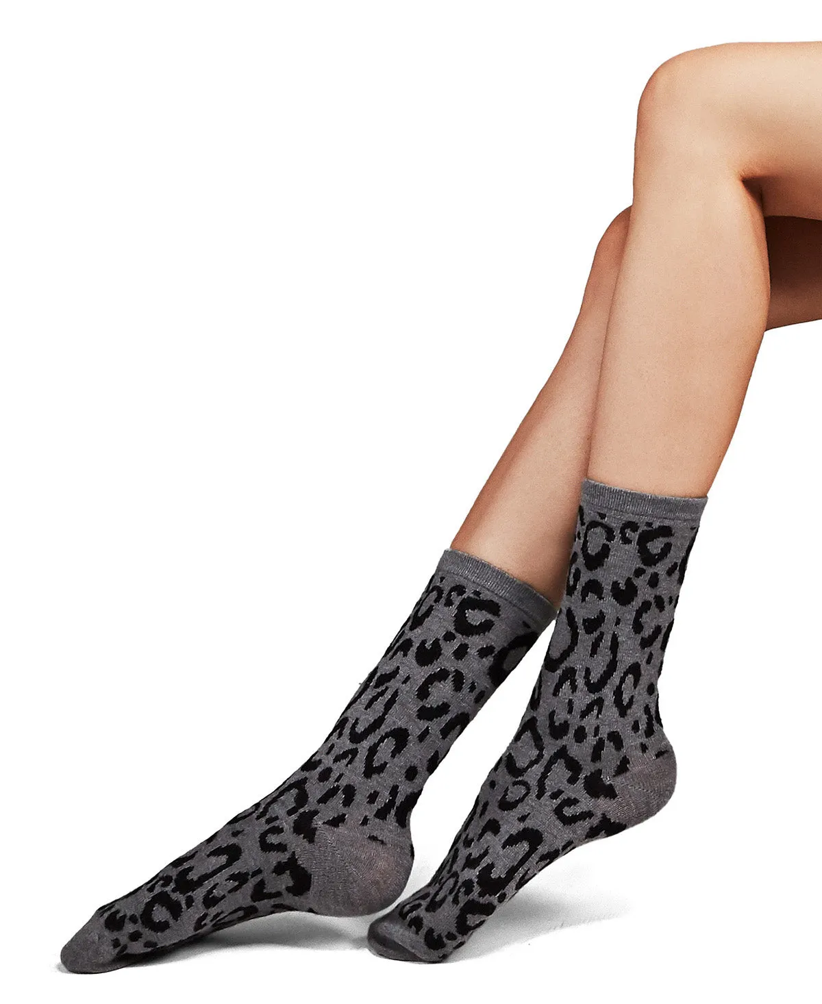 Natori Animal Print Cashmere Blend Crew Socks sold by MeMoi