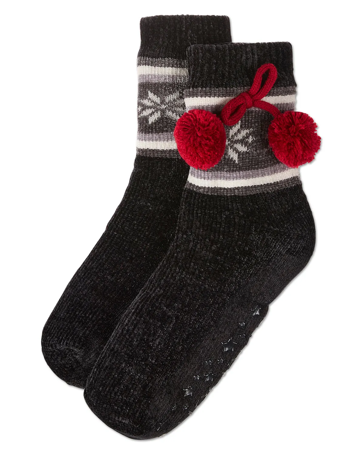 Women's Snowflake pom-pom Plush-Lined Slippers Socks sold by MeMoi product image thumbnail 5