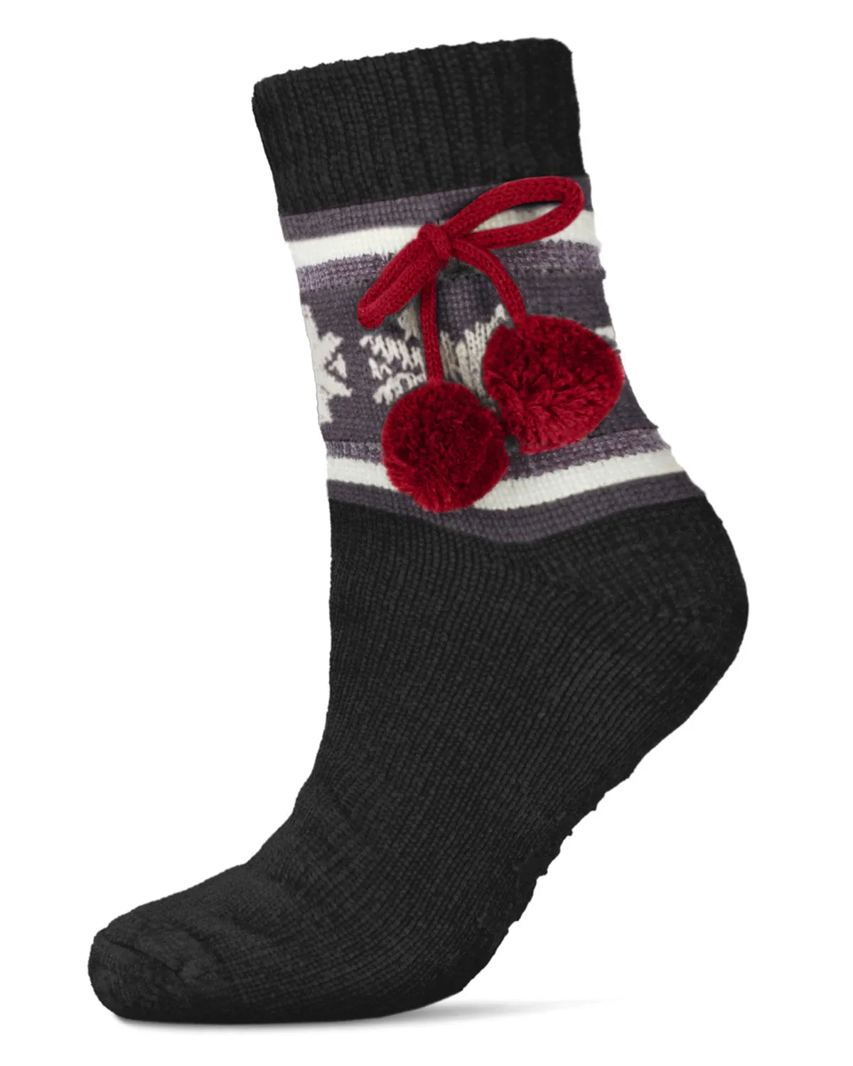 Women's Snowflake pom-pom Plush-Lined Slippers Socks sold by MeMoi