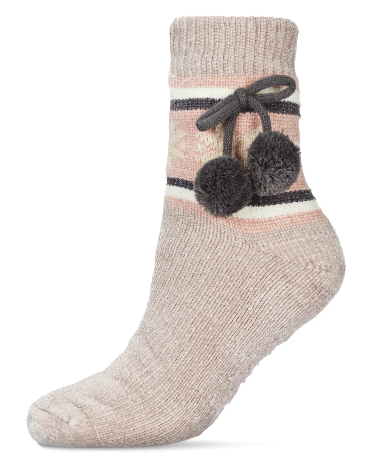 Women's Snowflake pom-pom Plush-Lined Slippers Socks sold by MeMoi product image thumbnail 3