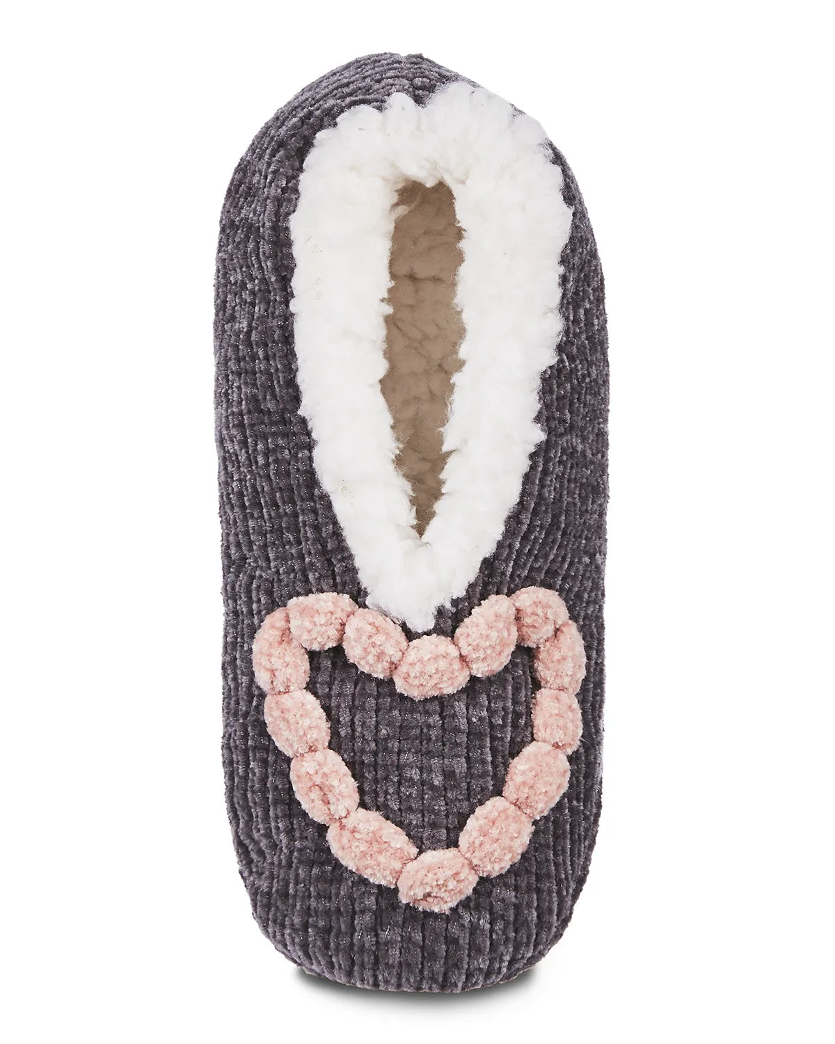 Women's Cozy Heart Chenille Sherpa-Lined Slippers sold by MeMoi product image thumbnail 4
