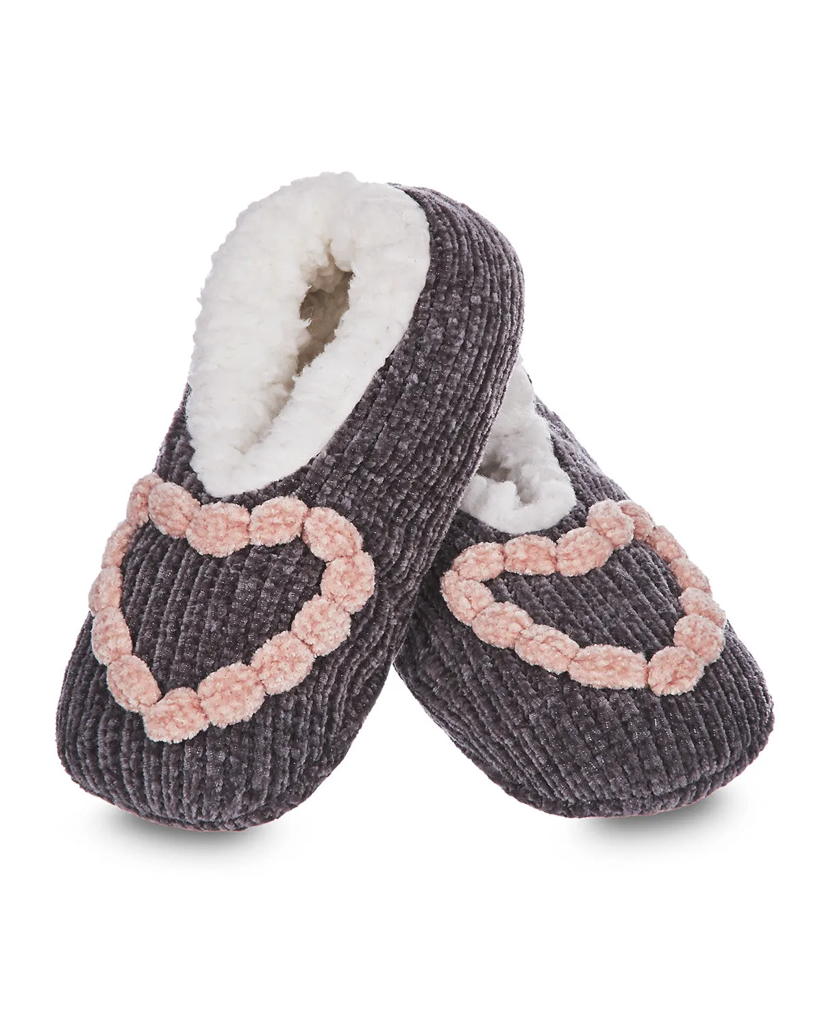 Women's Cozy Heart Chenille Sherpa-Lined Slippers sold by MeMoi product image thumbnail 3