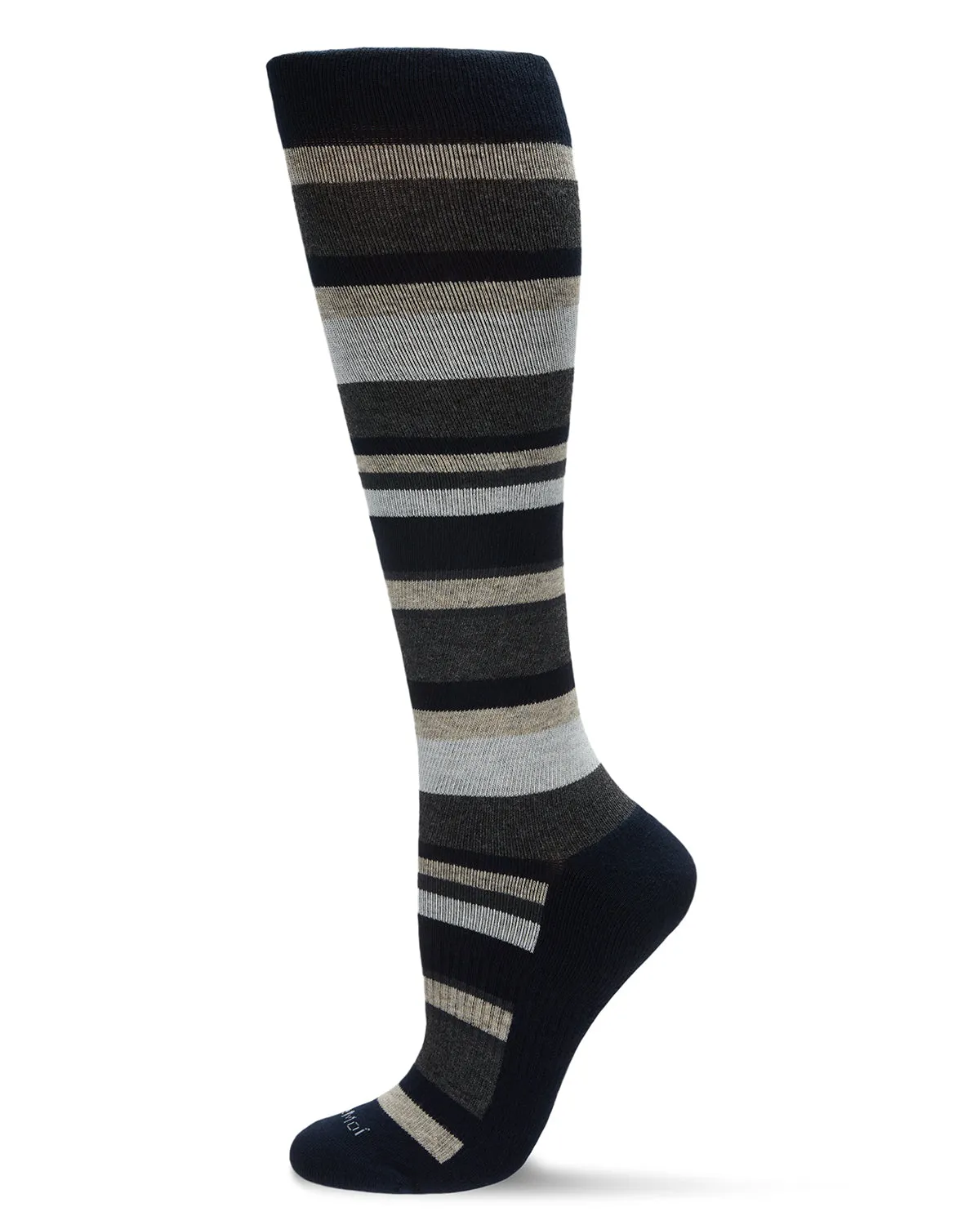 Unisex Multi Striped Cotton Blend 15-20mmHg Graduated Compression Socks sold by MeMoi