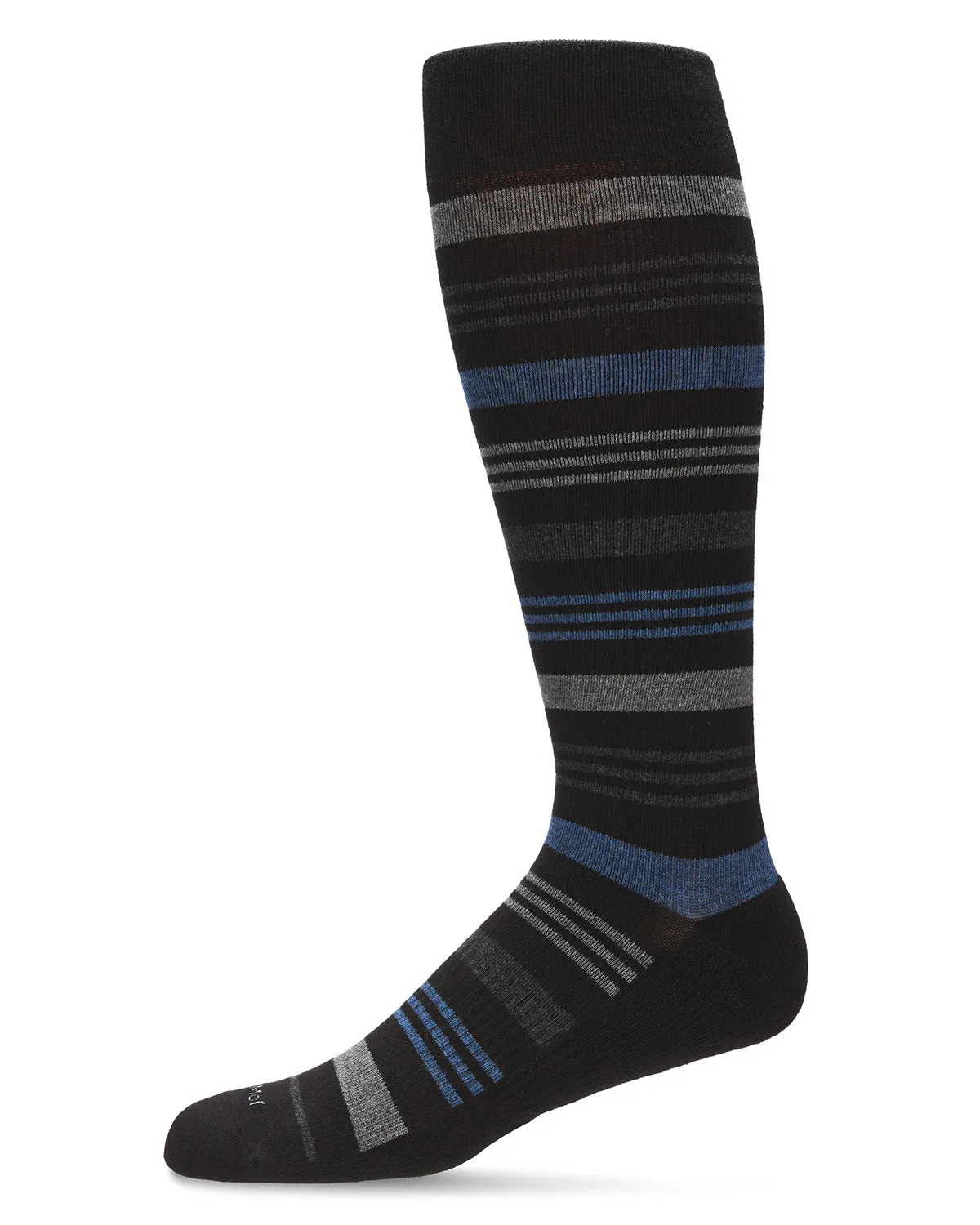 Unisex Black Multi Striped Cotton Blend 15-20mmHg Graduated Compression Socks sold by MeMoi product image thumbnail 5