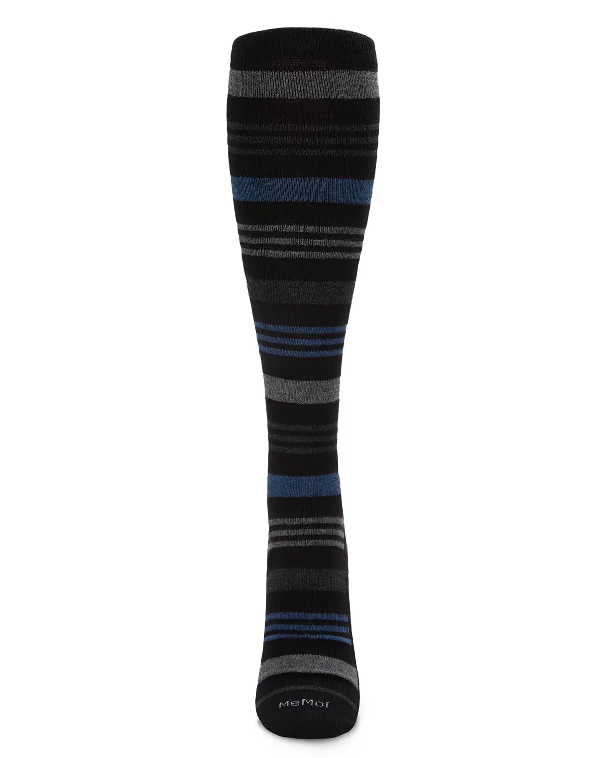 Unisex Black Multi Striped Cotton Blend 15-20mmHg Graduated Compression Socks sold by MeMoi product image thumbnail 2