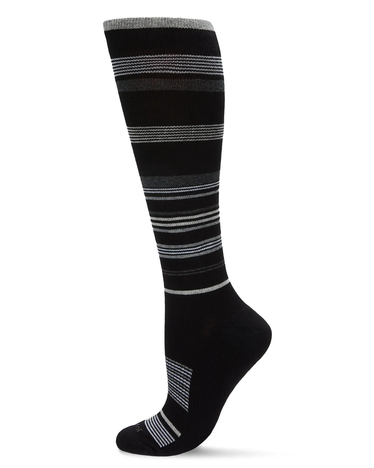 Unisex Multi-Striped Cotton Blend 15-20mmHg Graduated Compression Socks sold by MeMoi