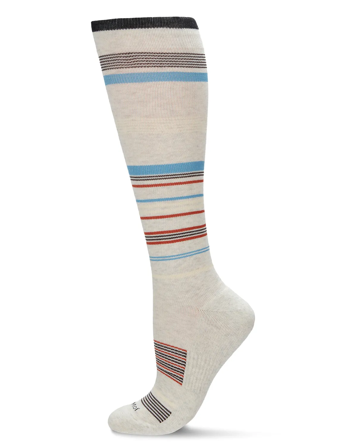 Unisex Multi-Striped Cotton Blend 15-20mmHg Graduated Compression Socks sold by MeMoi product image thumbnail 2