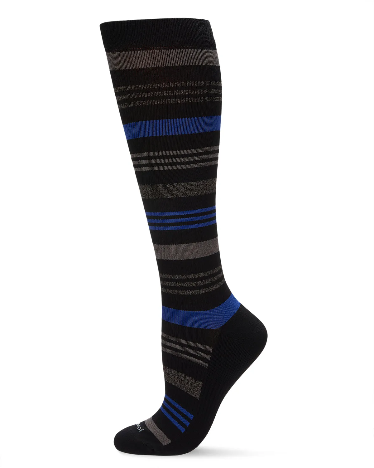 Women's Striped Nylon 15-20mmHg Graduated Compression Socks sold by MeMoi