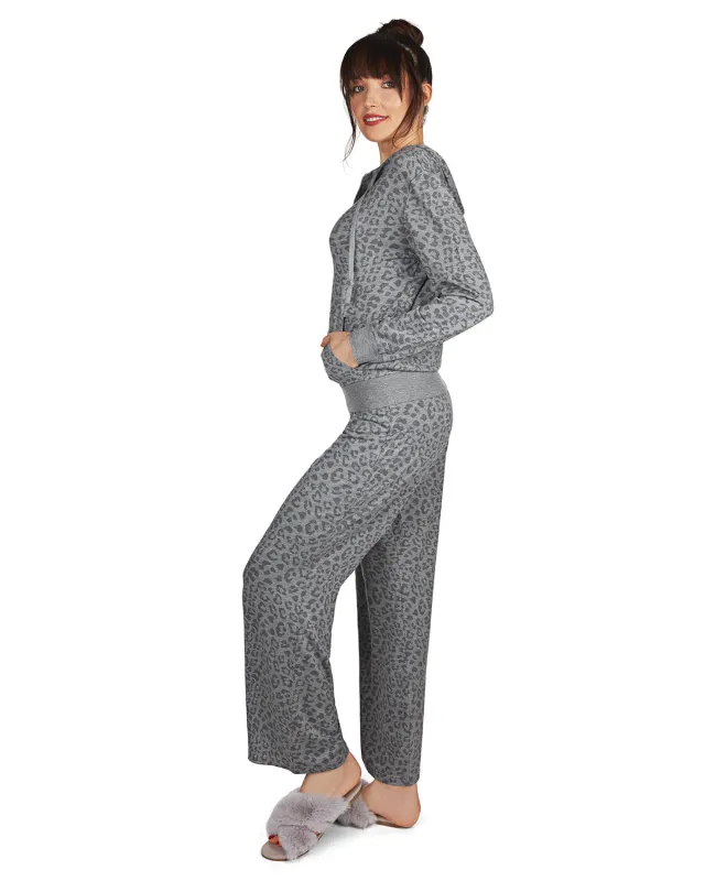 Women's Leopard Print French Terry Cloth Lounge Hoodie sold by MeMoi