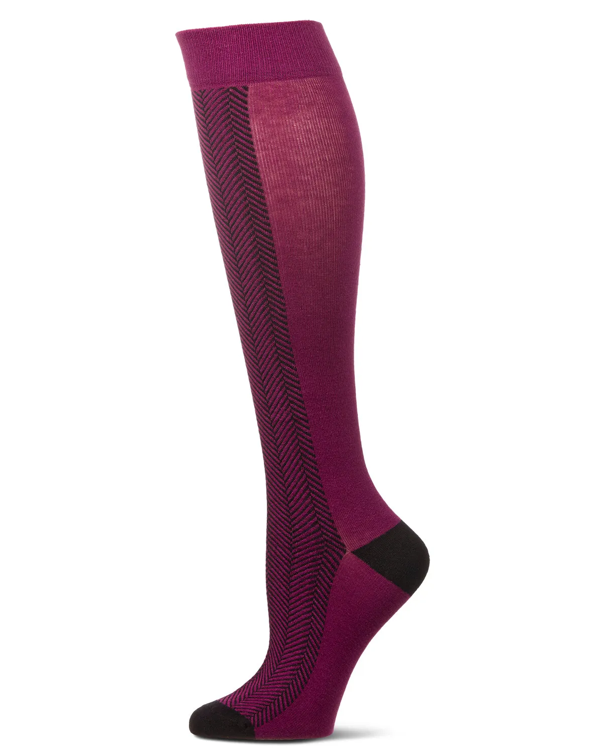 Herringbone Cotton Blend Knee High Sock sold by MeMoi product image thumbnail 2