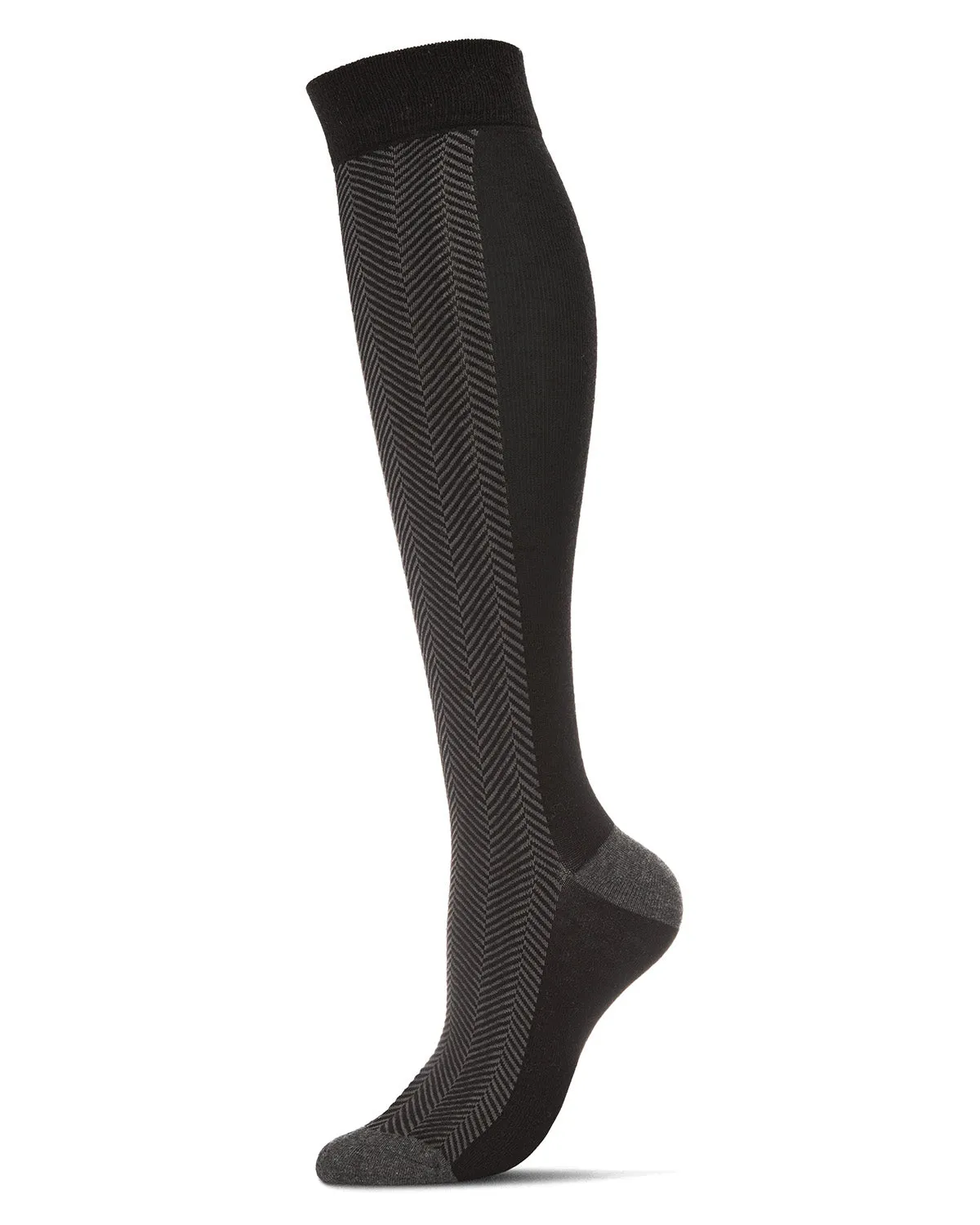Herringbone Cotton Blend Knee High Sock sold by MeMoi
