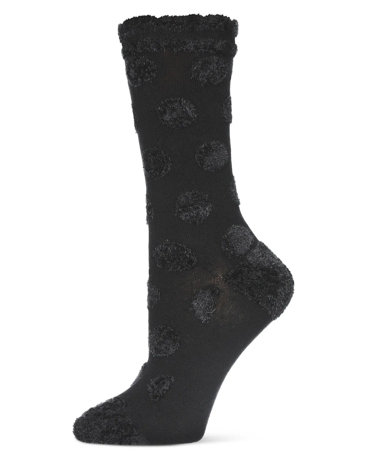 Raised Polka Dot Cotton Blend Crew Sock sold by MeMoi